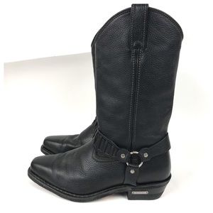 Harley Davidson Black Leather Boots Size 10